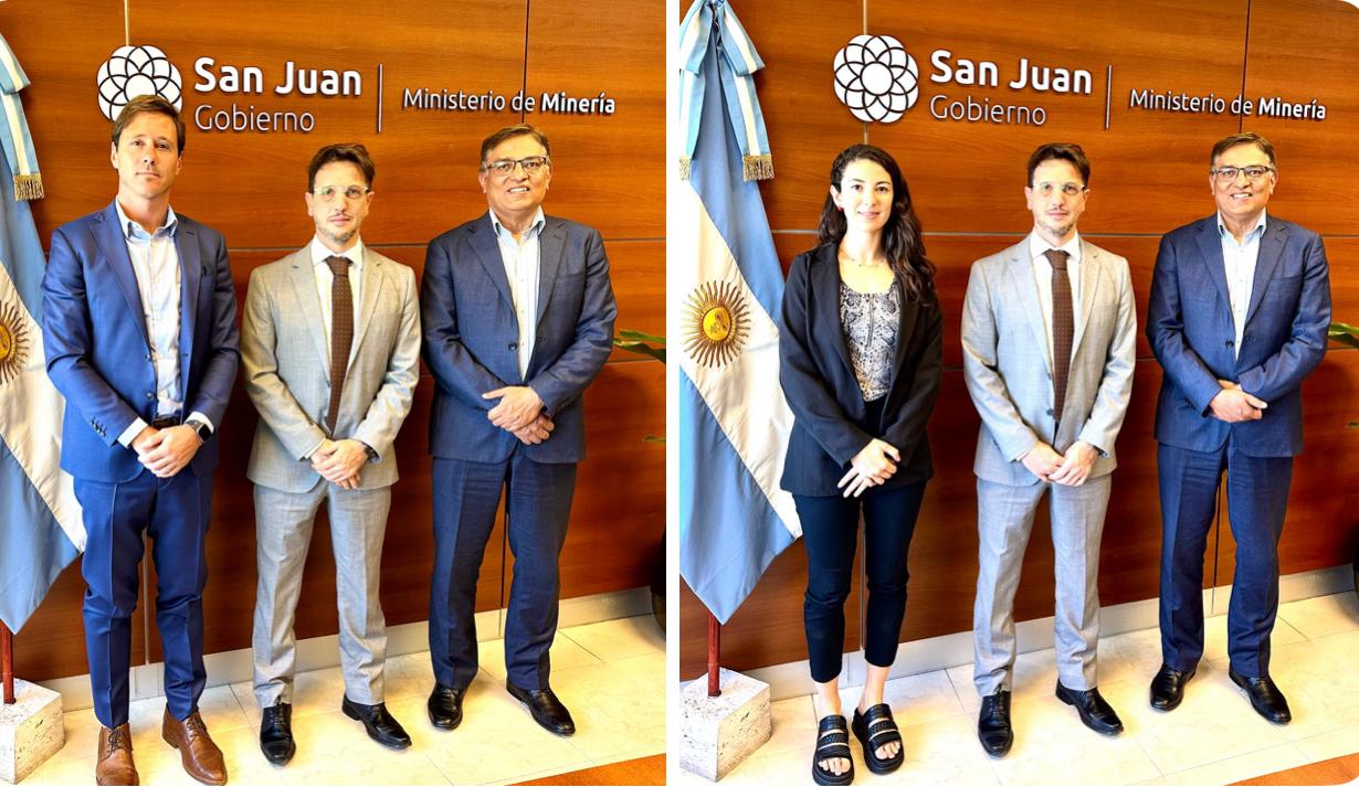  MD Arvind Misra, Director Juan Cruz y Gerente de Proyecto Yanina Ejarque, junto al ministro de minería de San Juan.