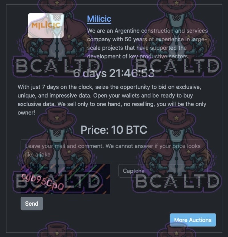 El grupo de hackers Rhysida ha secuestrado información confidencial de la compañía y exige un rescate de 10 bitcoins, equivalente a aproximadamente 1.000.000 de dólares