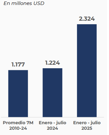 Infografía detallando las importaciones totales en dólares