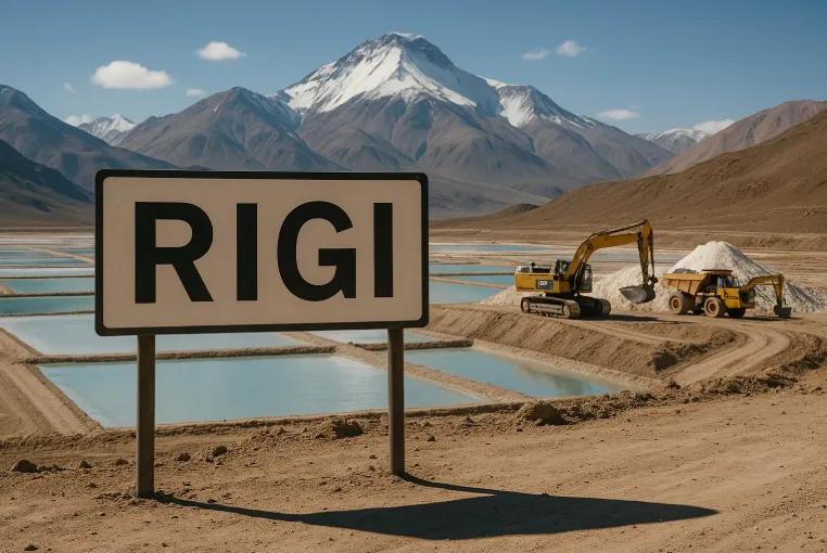 Logo RIGI inversiones mineras Argentina 2025. Imagen ilustrativa de ACERO Y ROCA