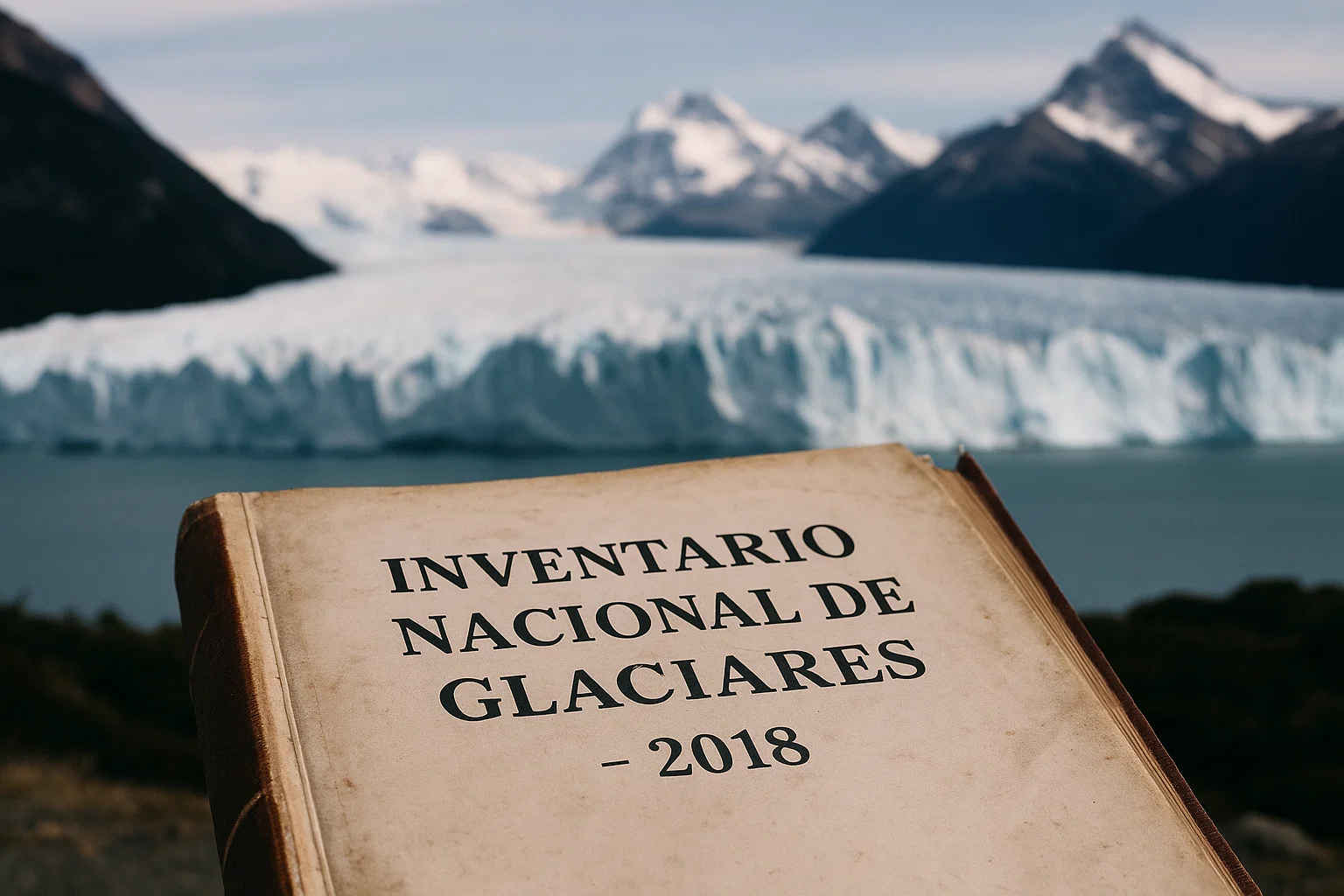 Imagen simbólica de un inventario de glaciares con la cordillera nevada detrás