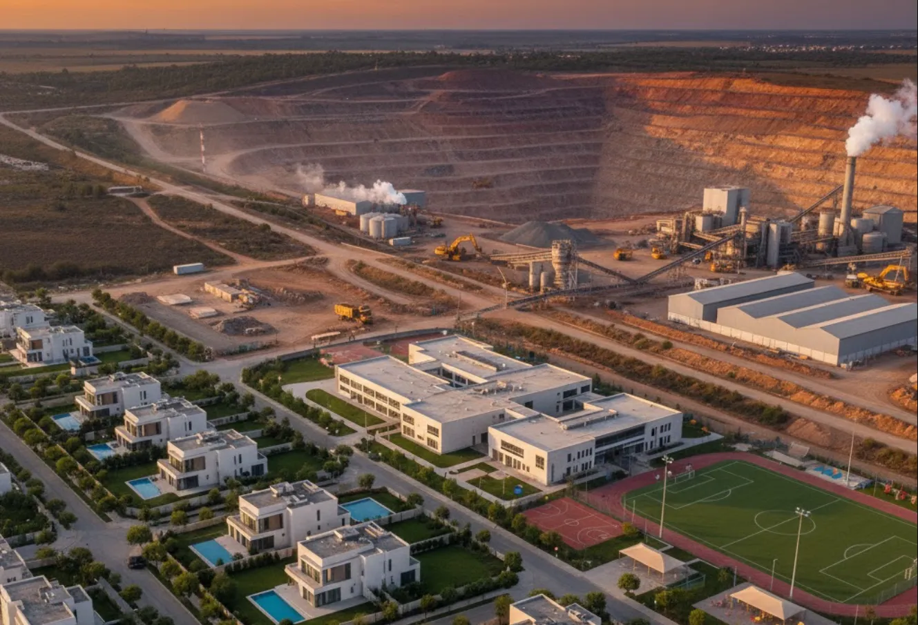 Imagen que ilustra la infraestructura de San Juan en contraste con el auge minero.