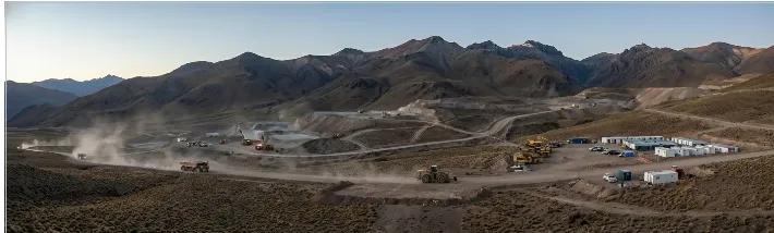 Proyecto minero en construcción en alta montaña cordillerana. Imagen ilustrativa de ACERO Y ROCA