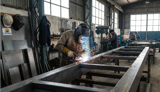 Talleres metalúrgicos locales en proceso de adaptación técnica para cumplir con los estándares de certificación exigidos por las operadoras mineras. Imagen ilustrativa de ACERO Y ROCA