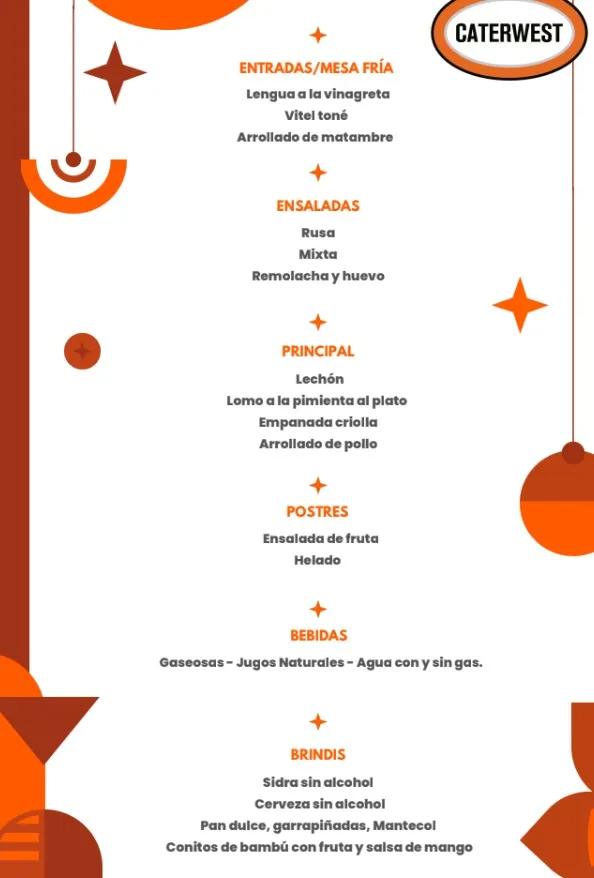 El completo menú festivo preparado para los trabajadores de Gualcamayo.