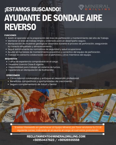 Vacantes operativas y de gestión en las mineras