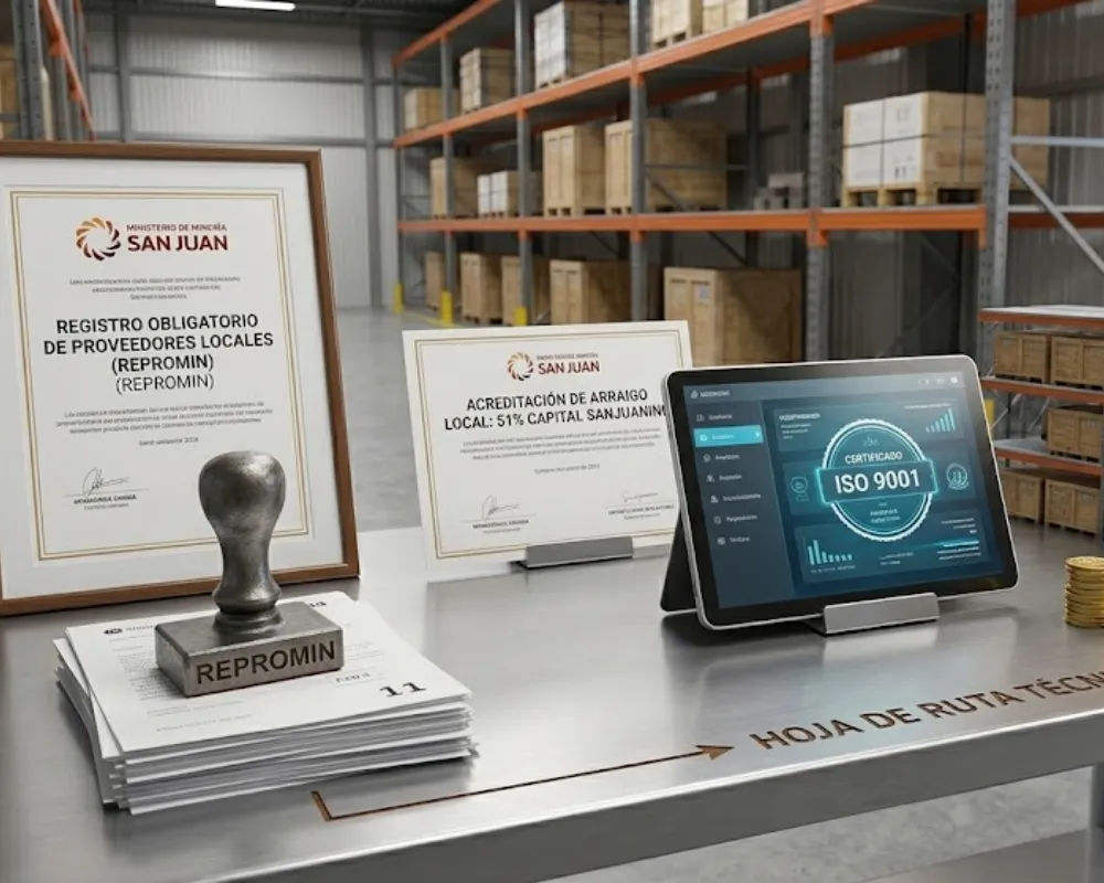 Certificaciones que debe tener un comercio local para ser proveedor minero con calidad internacional. Imagen ilustrativa de Acero y Roca.